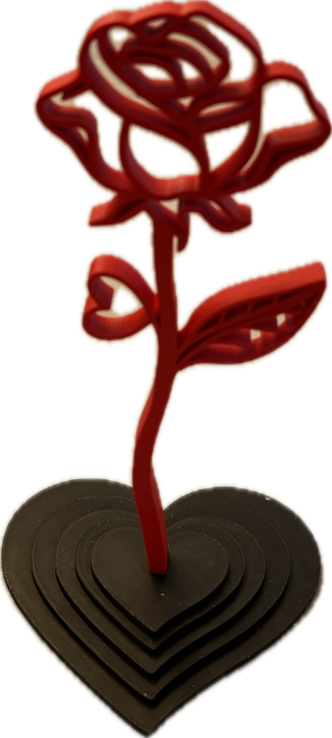 Rose with Heart Stand
